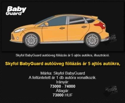 Skyfol Baby Guard autóüvegfóliázás ár, allépés: 3. illusztráció