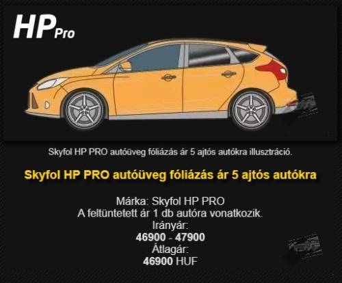 Skyfol HP Pro autósötétítés ár, allépés: 1. illusztráció